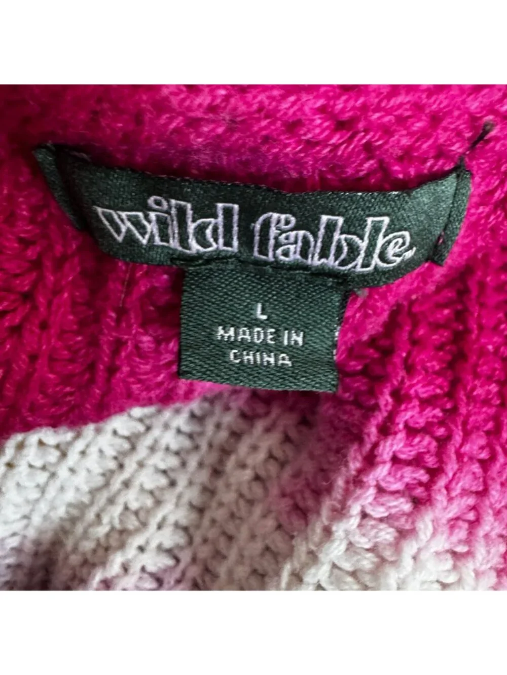 Wild Fable Multicolor Tie-Dye Ombre Sweater Oversized Cotton Blend Boho Whimsy L - Picture 5 of 6